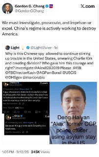 喜欢宣布“中国即将奔溃”的著名大律师章家敦也要求“调查、起诉、拘禁或驱逐”中国间谍“二大爷”，吓得“二大爷”删帖，是不是还要退网。