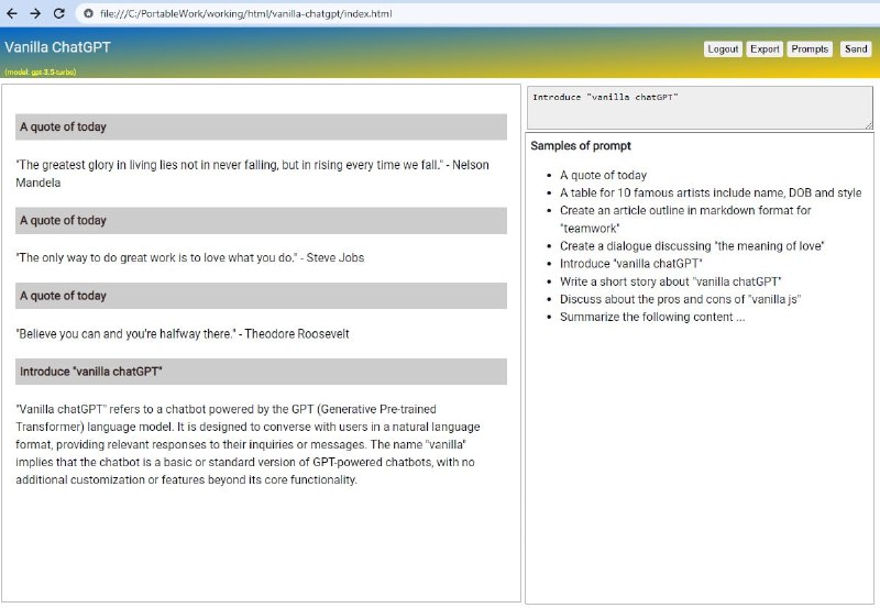 #vanilla-chatgpt #chatgpt  #AI 🏵  #程序 |  vanilla-chatgpt - 无需服务器的ChatGPT客户端🍥  简介