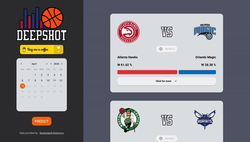 🍭  #体育分析 #机器学习🏵  DeepShot - NBA赛果预测工具🍥 简介