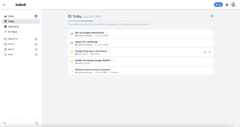 🍭  #任务管理 #项目协作🏵  Tududi - 任务项目管理工具🍥 简介