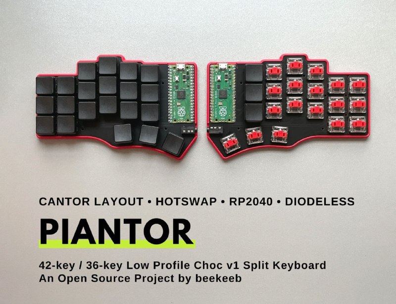 🍭 #键盘项目 #硬件设计🏵 Piantor - 编程人体工学机械键盘🍥 简介
