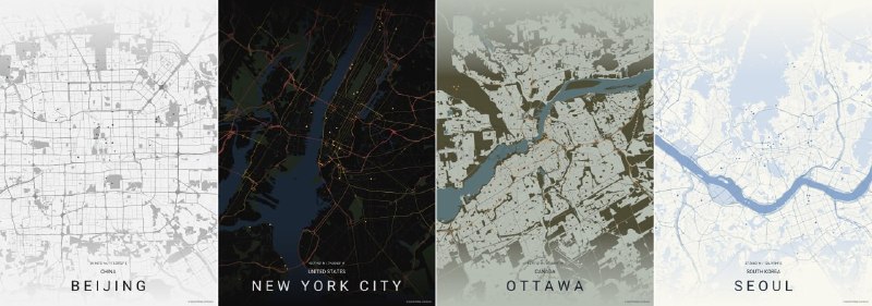 #地图 MapPoster Online 在线地图海报生成工具，可将地理位置快速制作成高分辨率风格化的地图海报，只需输入城市、街道或具体地点名称，便会自动定位地图区域，并支持调整缩放比例、地图样式、颜色主题、文字标题以及海报布局，最终导出适合打印或分享的图片文件，免费开源，无需注册