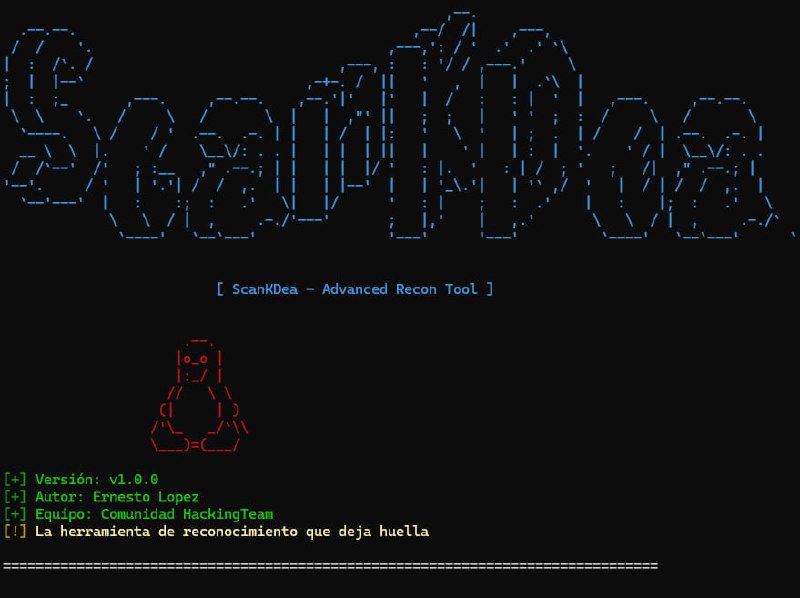 🍭  #安全工具 #Python项目 #漏洞扫描🏵  ScanKDea - 综合安全扫描器🍥 简介