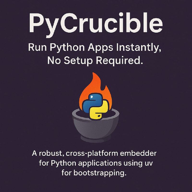 🍭  #Python工具 #跨平台打包🏵  PyCrucible - Python应用一键封装🍥 简介