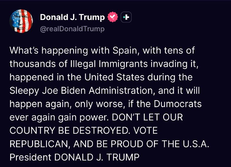 ️🇺🇸🇪🇸🇲🇦 נשיא ארה"ב טראמפ: