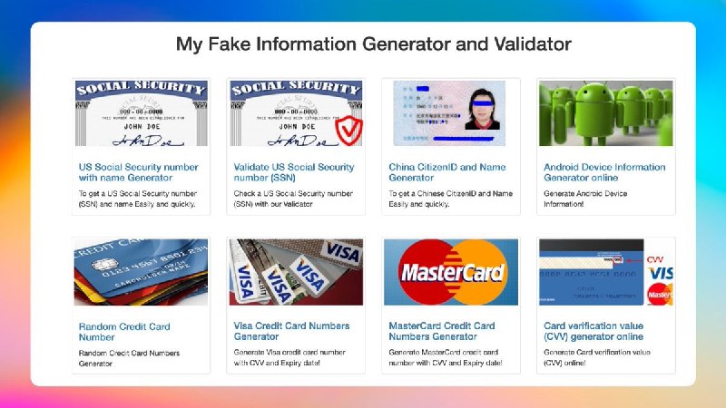 🎈 #工具 |  MyFakeInfo - 身份信息生成工具🎯  简介