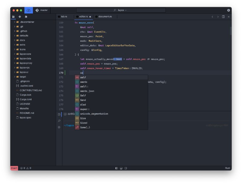 #Lapce #开源 #代码编辑器 🏵  #工具 |  Lapce - 快速强大的代码编辑器🍥  简介