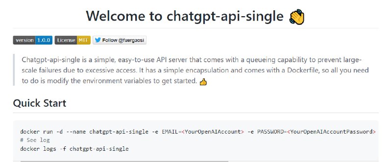 #chatapisingle #ChatGPT #AI #开源 🎈 #工具 |  chatapi-single - ChatGPT API 服务器🎯  简介
