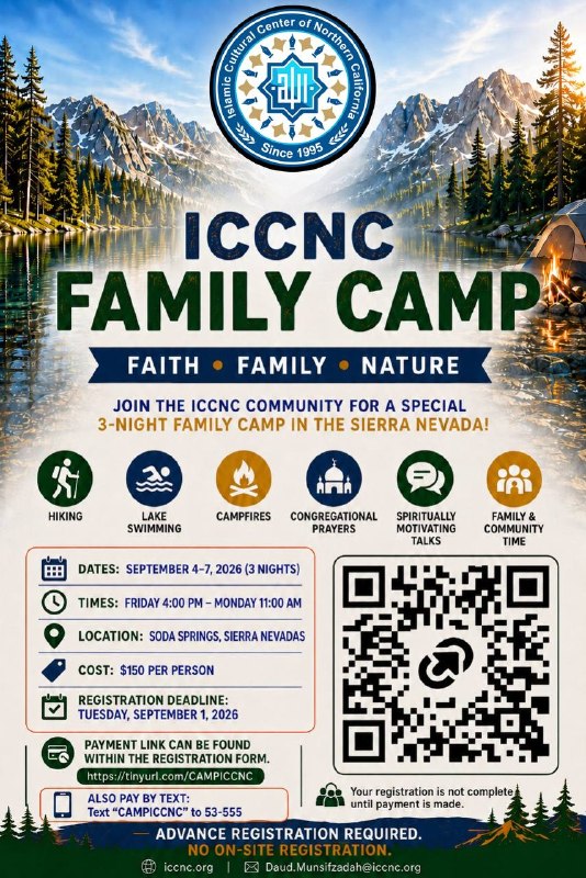 ICCNC مركز اسلامى فرهنگى شمال كاليفرنيا: ICCNC Annual Family Camp — Registration Is Now Open!https://iccnc.org/news/2026/8/13/ccnc-annual-family-camp-registratio