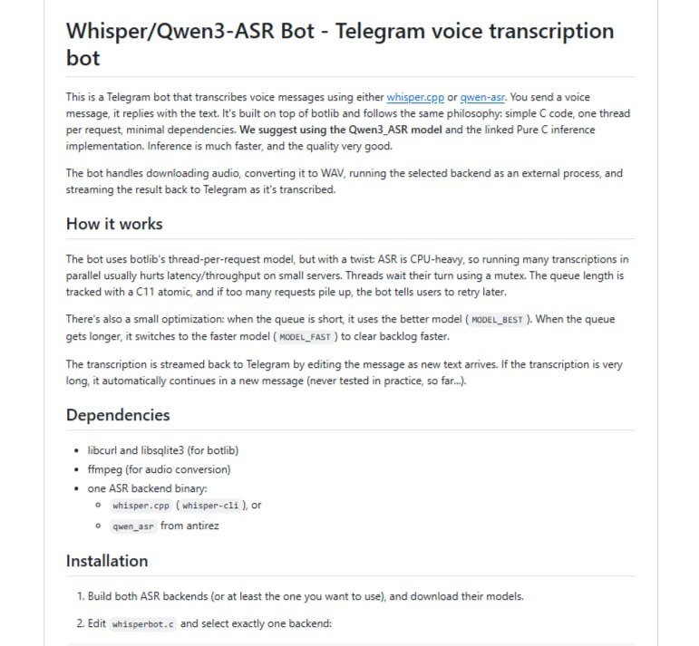 🍭 #开源项目 #语音转文字 #TelegramBot🏵 Whisperbot - 语音转文字自动化处理程序🍥 简介
