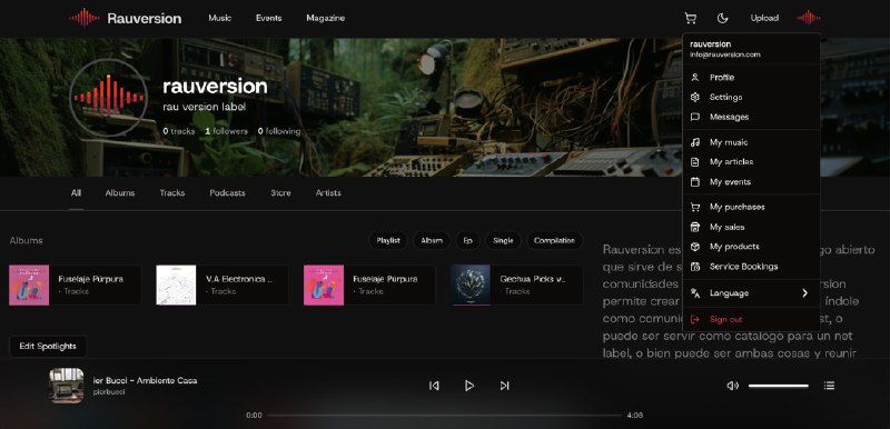 🗣  每日羊毛线报  👈🏵  Rauversion - 开源音乐平台🍥 简介