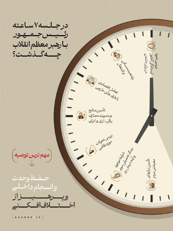 نشریه عبرتهای عاشورا: 🗯 در جلسه ۷ ساعته رئیسجمهور با رهبر معظم انقلاب چه گذشت؟✏️ مروری بر موضوعات مطرح شده در گفتگوی دکتر پزشکیان با حضرت آیت