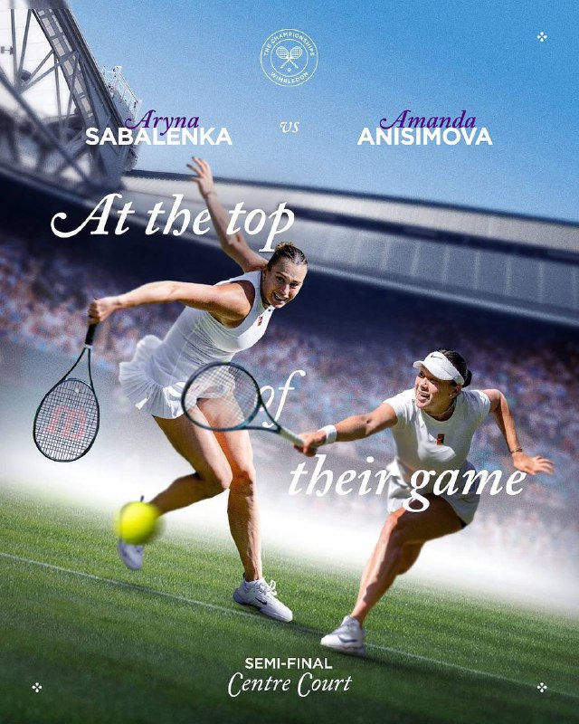 Aryna. Amanda. Centre Court is waiting… #Wimbledon