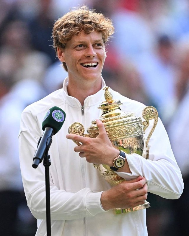 Jannik Sinner. Wimbledon Champion. 🏆🌱🦊He becomes the 1st Italian man to win the title, defeating Alcaraz in 4 sets!#Wimbledon