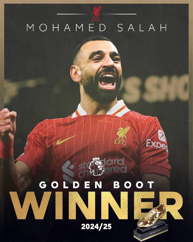 The Premier League top scorer, again 🥵With 29 goals, Mohamed Salah wins the Golden Boot!