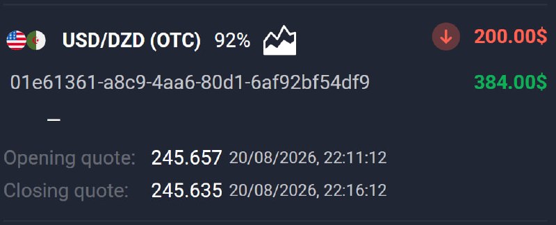 🔥AVIATOR CHANNEL🔥: 📊 USD/DZD (OTC) 🕘 5 MINUTES 💵 Use 200 from balance ➡️ CLICK HERE AND REGISTER✅ TRADE CLOSED IN PROFIT!💵 BALANCE: $514,80