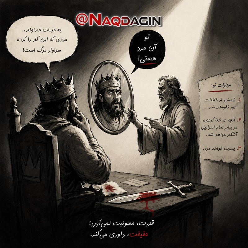 نقدآگین: 🔷«داوود ـ بتشبع» و «محمد ـ زینب»: میل، قدرت و مسئولیت اخلاقی (۳) 👑 از پادشاهِ صاحبِ «حکمت» و «فصل‌الخطاب» تا سقوط در «فس
