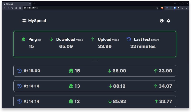 🍭 #网络测速 #性能监控🏵 MySpeed - 互联网速度分析与记录工具🍥 简介