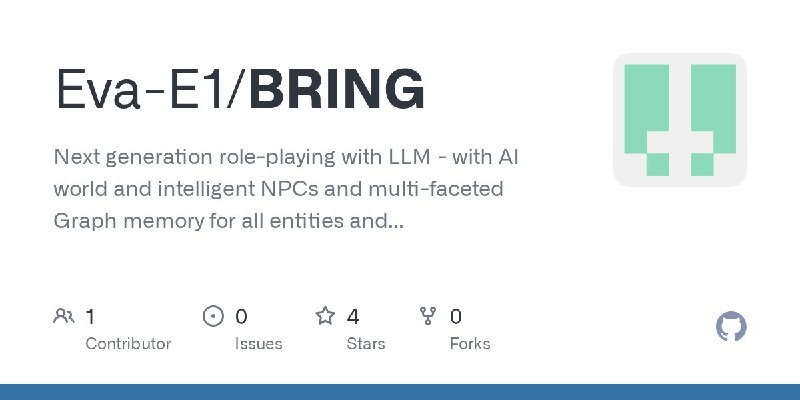🍭 #AI #世界生成 #LLM🏵 BRING v2 - 基于AI的动态奇幻世界构建平台🍥 简介