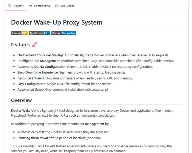 🍭 #Docker #容器管理🏵 Docker Wake Up - 智能容器管理🍥 简介