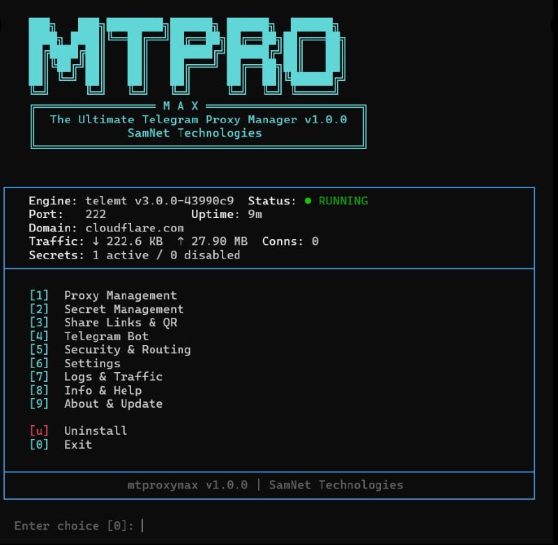 🍭 #代理工具 #网络加速 #Telegram工具🏵 MTProxyMax - 高性能MTProto代理管理程序🍥 简介