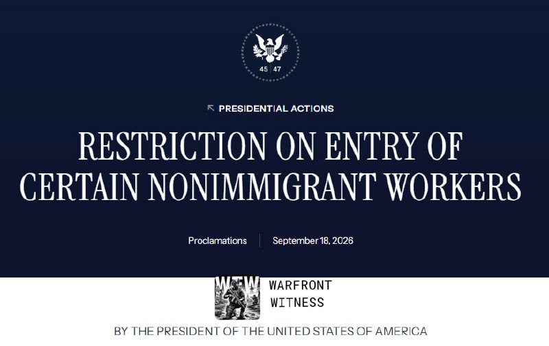 ️🇺🇸 President Donald Trump signed a proclamation extending the restriction on H-1B visa entry for an additional 12 months, until September 21, 2027, while maintaining the $100,000 payment requirement that accompanies most petitions first imposed as part of the 2025 proclamation.
