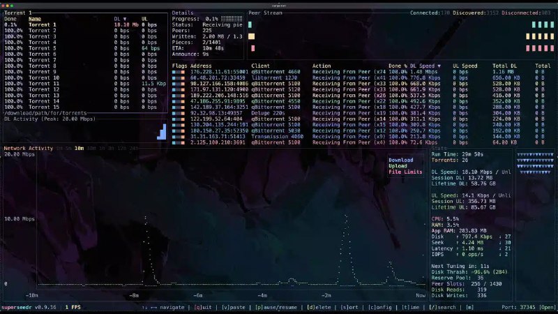 🍭 #BitTorrent客户端 #Rust项目🏵 Superseedr - 高性能Rust BT客户端🍥 简介