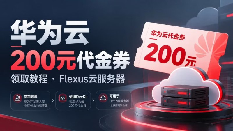 华为云200元无门槛代金券免费领 🎁1、浏览器打开