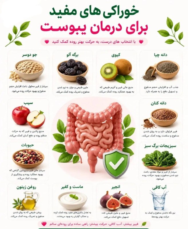 خبرفوری: ✅ خوراکی های مفید برای درمان یبوست🔻@KhabarFori