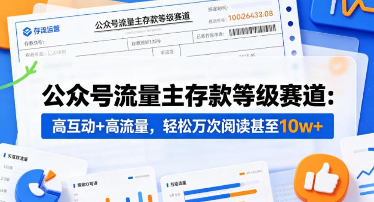 📌 #公众号  | 返佣平台✍️ 《公众号流量主之存款等级赛道 高互动+高流量 轻松达到万次阅读》📖 项目介绍