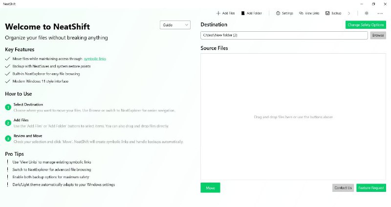 📁 NeatShift - Windows 文件迁移整理工具▎软件平台