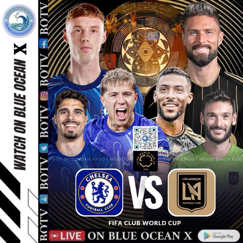 🏆Fifa Club World Cup 2025 :Club WC 01 : Chelsea FC vs LAFC 3 PM Jun 16Club WC 02 : Boca Juniors vs Benfica 6 PM Jun 16Club WC 03 : Espérance de Tunis vs.Flamengo 9 PM Jun 16