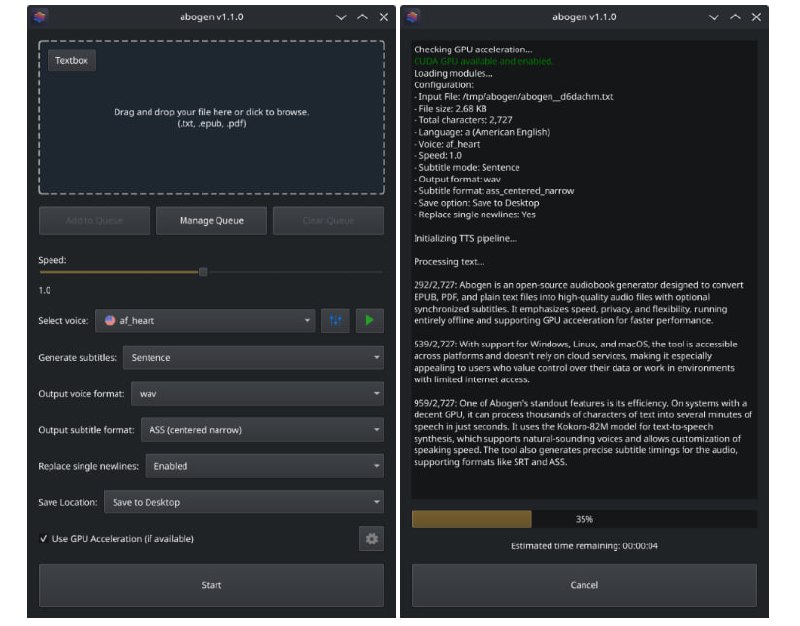 🗣  每日羊毛线报  👈🏵  Abogen - 文本转有声书工具🍥 简介
