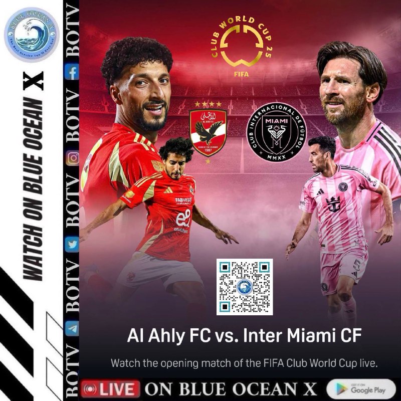 🏆Fifa Club World Cup 2025 :Club WC 01 : Al Ahly vs Inter Miami 8PM Jun 14
