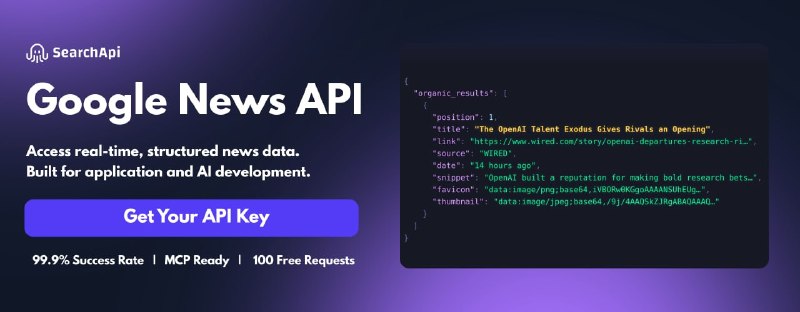 🍭 #Python库 #GoogleNewsAPI🏵 GNews - Google新闻搜索Python开发接口🍥 简介