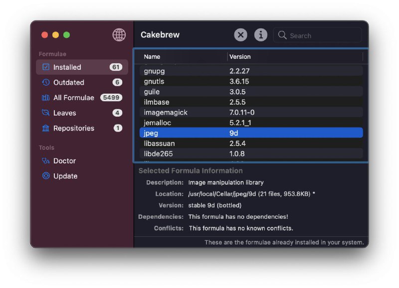 🍰 Cakebrew - Homebrew GUI 应用程序▎软件平台