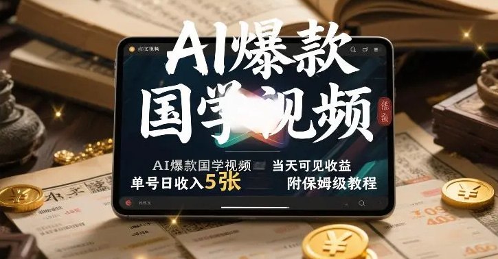 ✍️  《AI爆款国学视频 独家起号方法 小白直接上手》💡  项目介绍