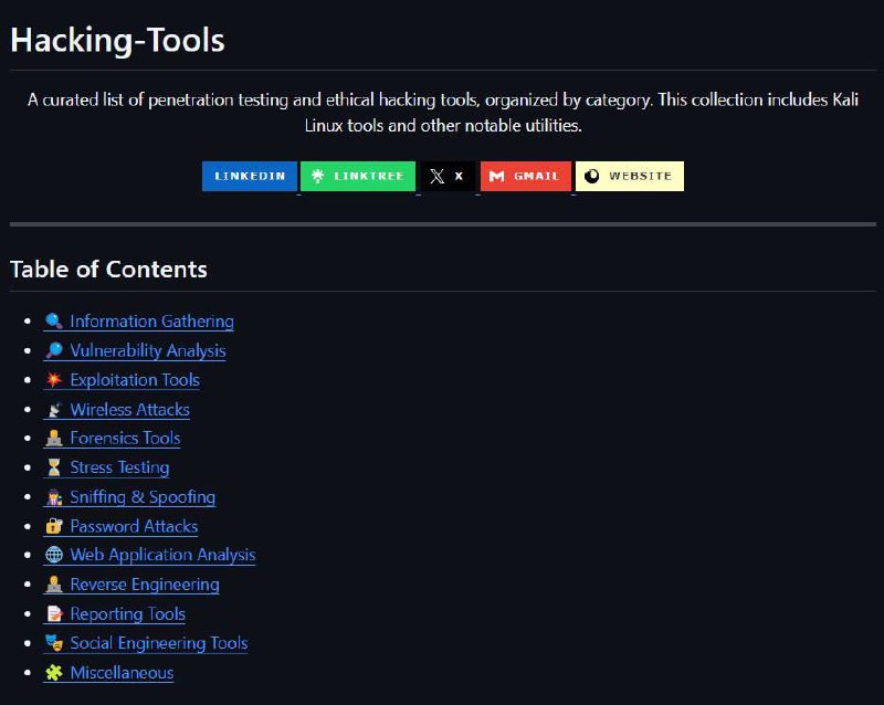 🍭 #网络安全 #渗透测试🏵 Hacking-Tools - 渗透测试工具集合🍥 简介