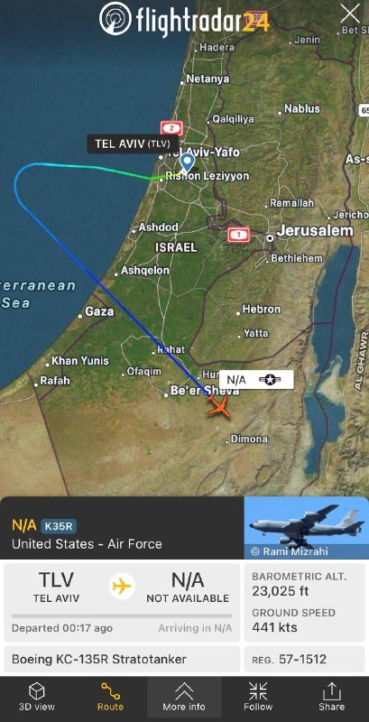 🔴 דיווחים על מטוסי תדלוק אמריקאים הממריאים מתל אביב