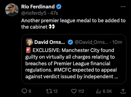 Image from a post by Premier League