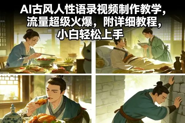📌 #短视频 ✍️  《AI古风人性语录视频制作教学 流量超级火爆 附详细教程》💡  项目介绍