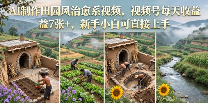 📌 #短视频  | 活动线报 · 返佣平台✍️ 《AI制作田园风治愈系视频 视频号每天收益7张+ 新手小白可直接上手》📖 项目介绍