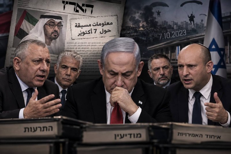 ראשי מפלגות האופוזיציה בישראל, בהם איזנקוט, נפתלי בנט ולפיד, תוקפים את נתניהו על כישלונו העגום ב-7 באוקטובר.