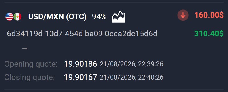 🔥AVIATOR CHANNEL🔥: 📊 USD/MXN (OTC) 🕘 1 MINUTES 💵 Use 160 from balance ➡️ CLICK HERE AND REGISTER✅ TRADE CLOSED IN PROFIT!💵 BALANCE: $495,00