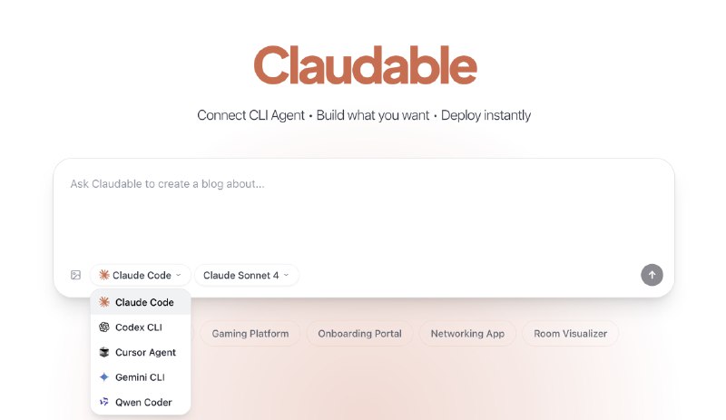 🍭  #低代码开发 #AI建站🏵  Claudable - AI驱动Web应用搭建🍥 简介