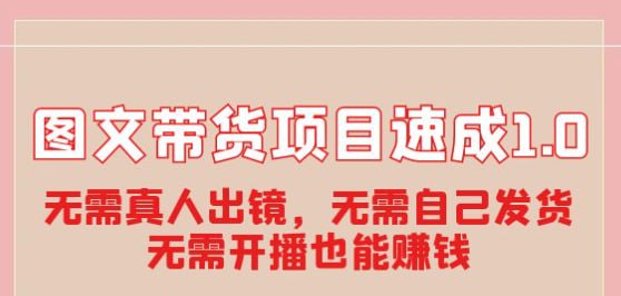 🛞 #图文 #带货 #电商 ✍️  《图文带货项目速成1.0