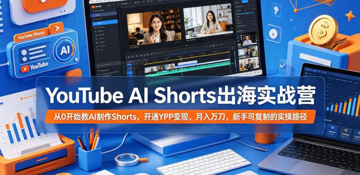 📌 #奇技淫巧  | 活动线报 · 返佣平台✍️ 《YouTube AI Shorts出海实战营 从0开始教AI制作Shorts 开通YPP变现 月入万刀》📖 项目介绍