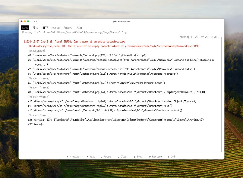 🗣  每日羊毛线报  👈🏵  Solo for Laravel - 统一本地开发命令🍥 简介