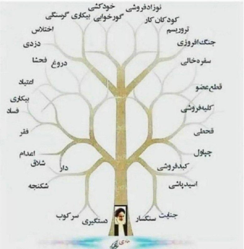 اتحاد ملی ایران | اخبار جنگ: بررسی درخت اسلام و عملکردش در حاکمیت رژیم اسلامی:ریشه‌های فساد، شاخه‌های تباهیتصویر ارسالی، کارنامه‌ای تکان‌دهنده از دین