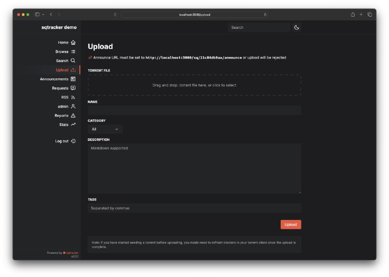 #sqtracker #BitTorrent #开源 🏵  #程序 |  sqtracker - BitTorrent跟踪器平台🍥  简介